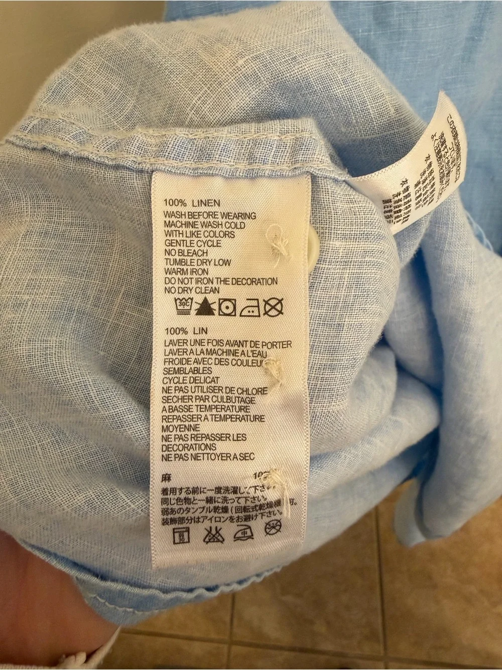 Tommy Bahama Light Blue 100% Linen Button-Up Shirt Size Mens XXL